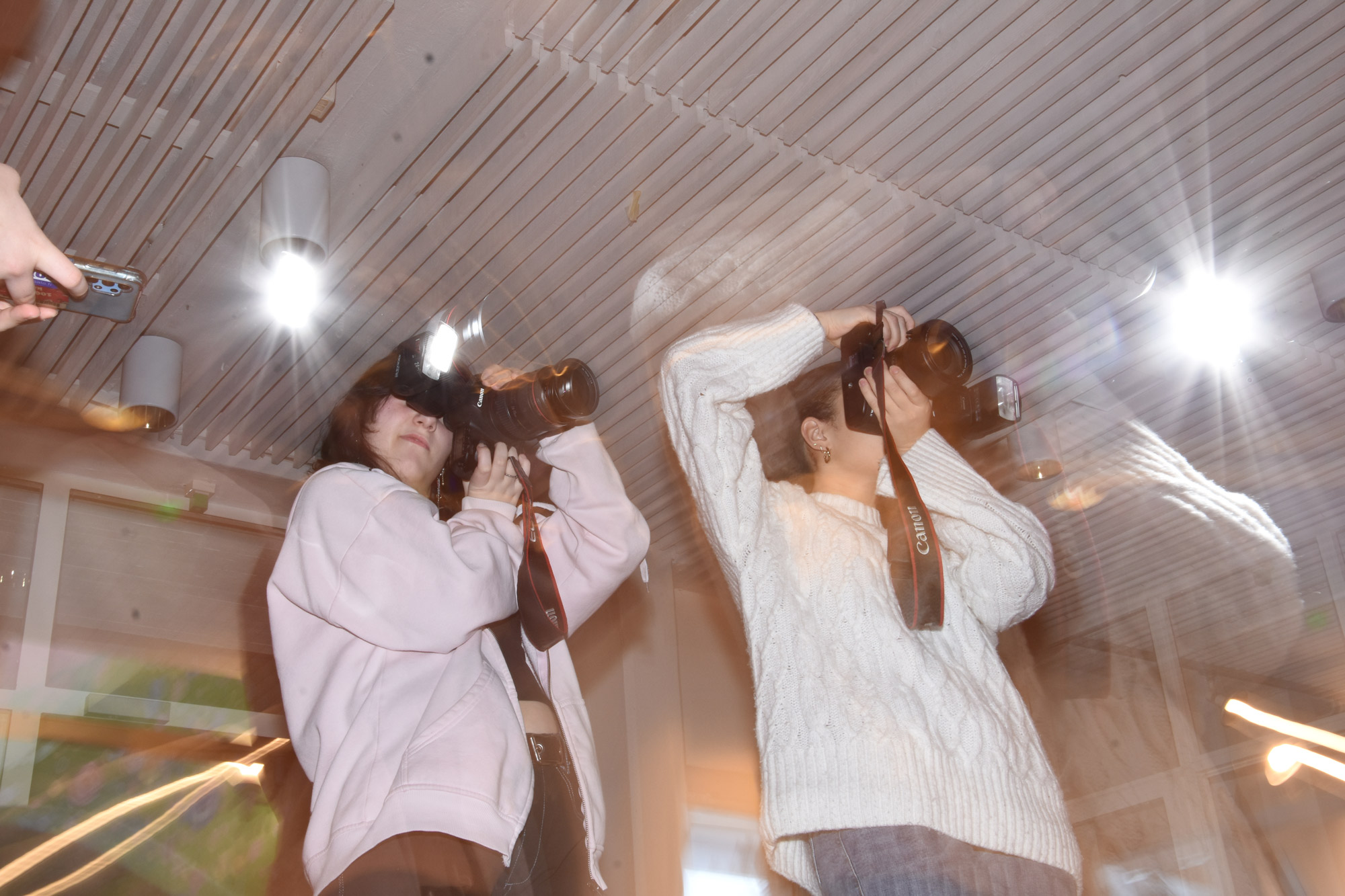 Two people taking a picture